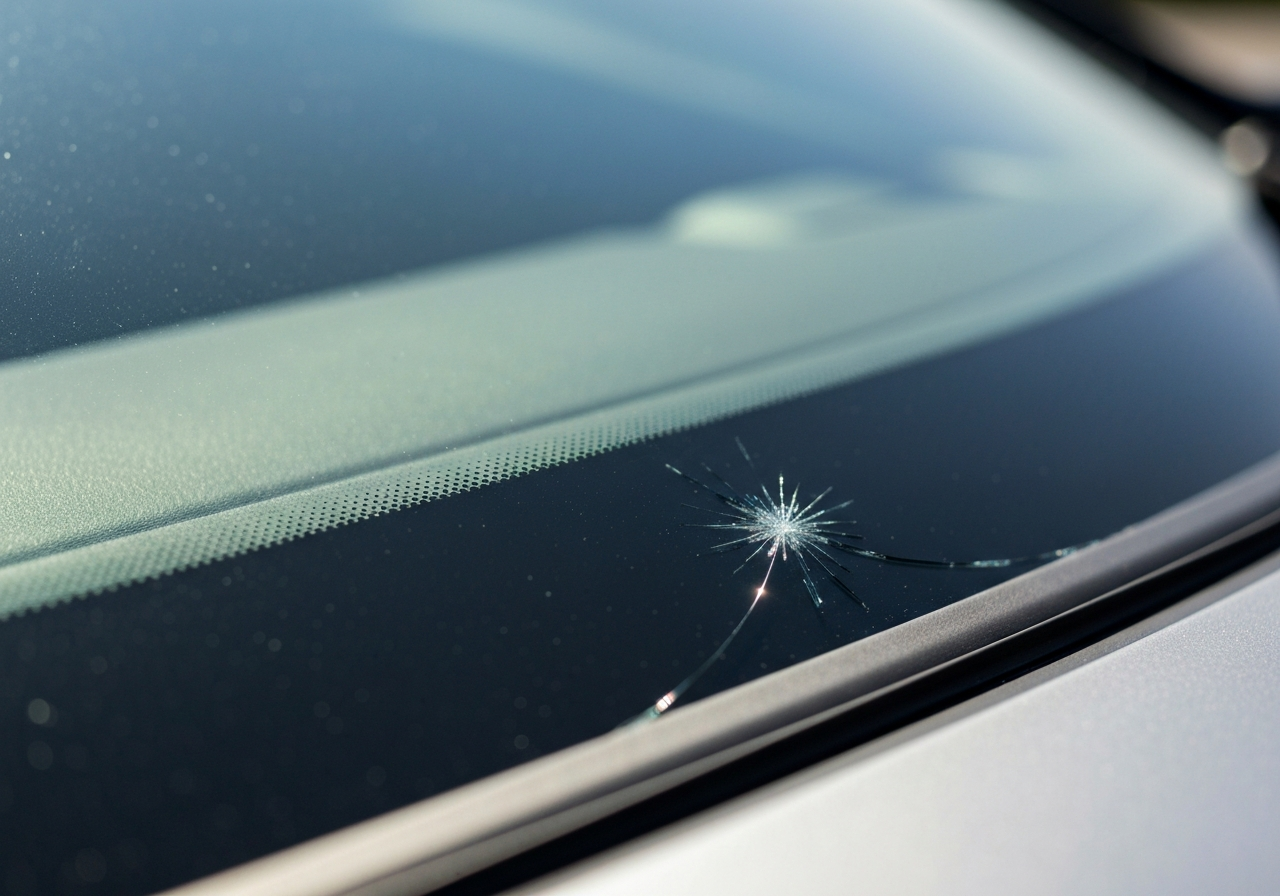 Stone chip before repair