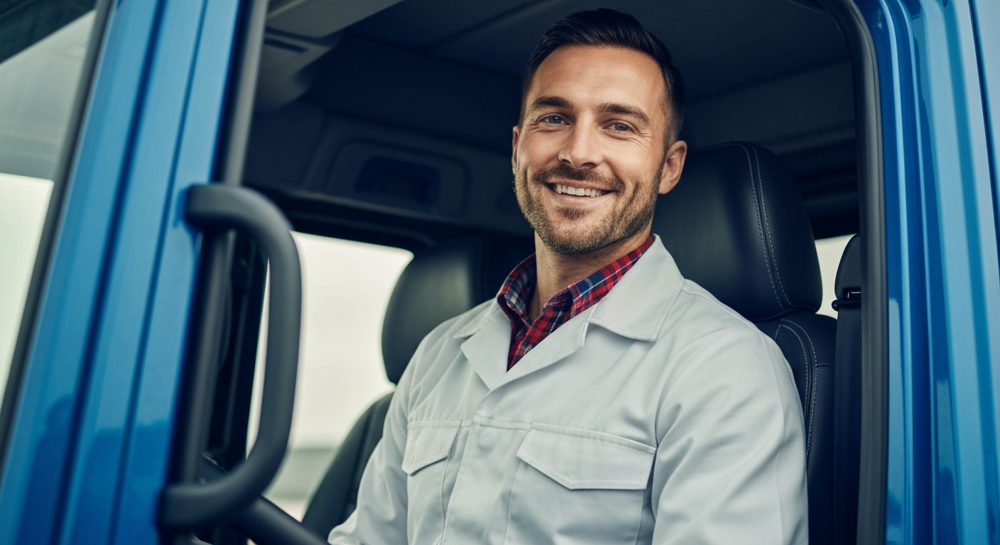 Glücklicher LKW Fahrer