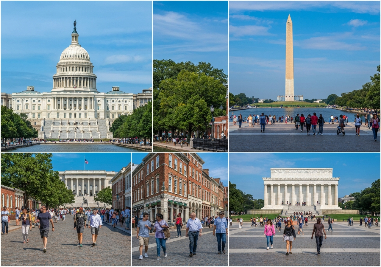 Washington DC landmarks — Capitol and National Mall