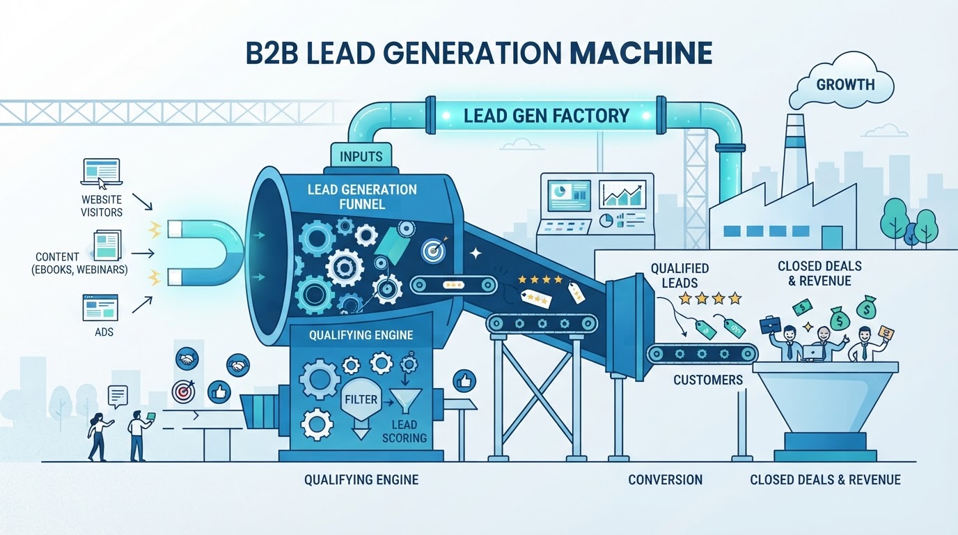Máquina de geração de leads: como estruturar um sistema previsível de clientes