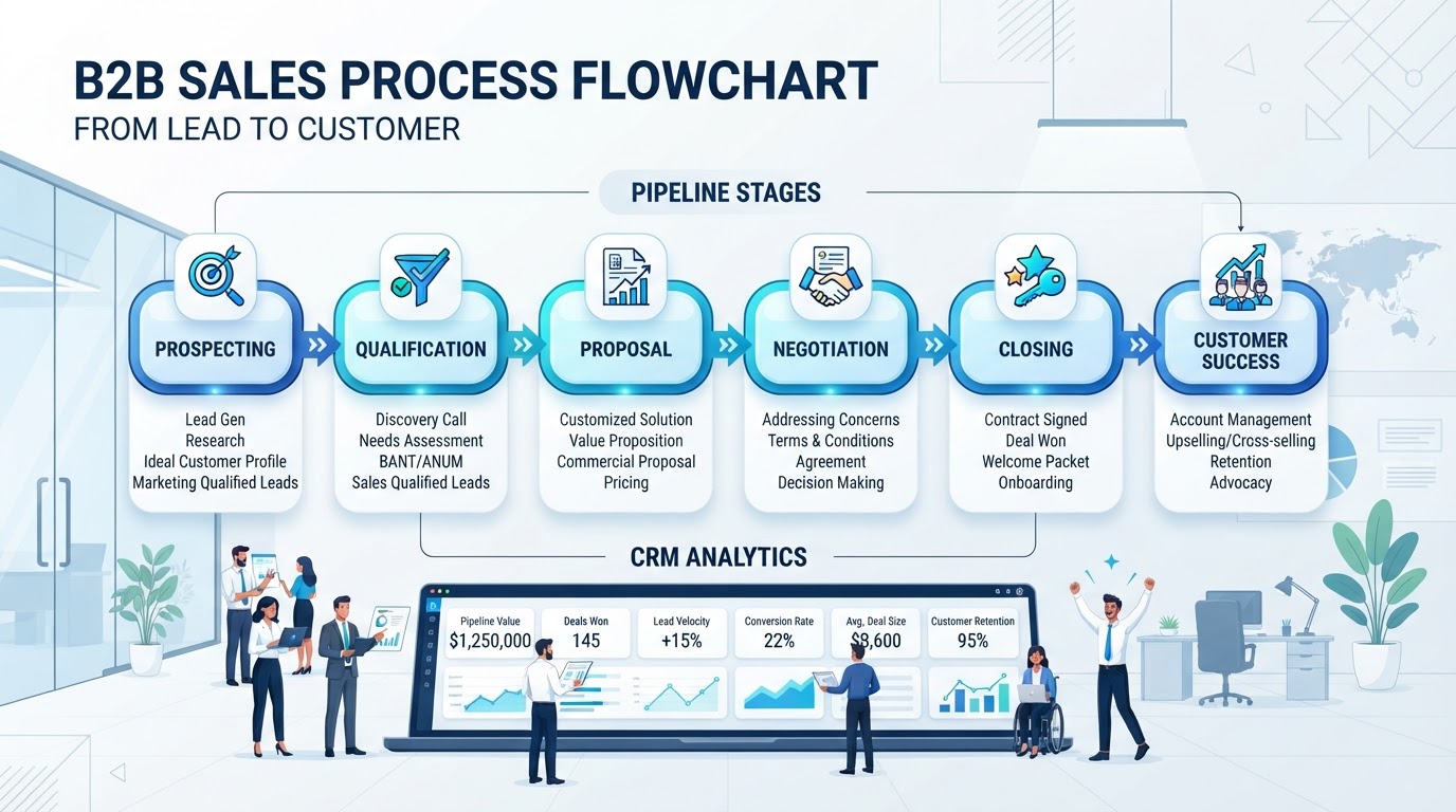 Como estruturar um processo comercial B2B previsível