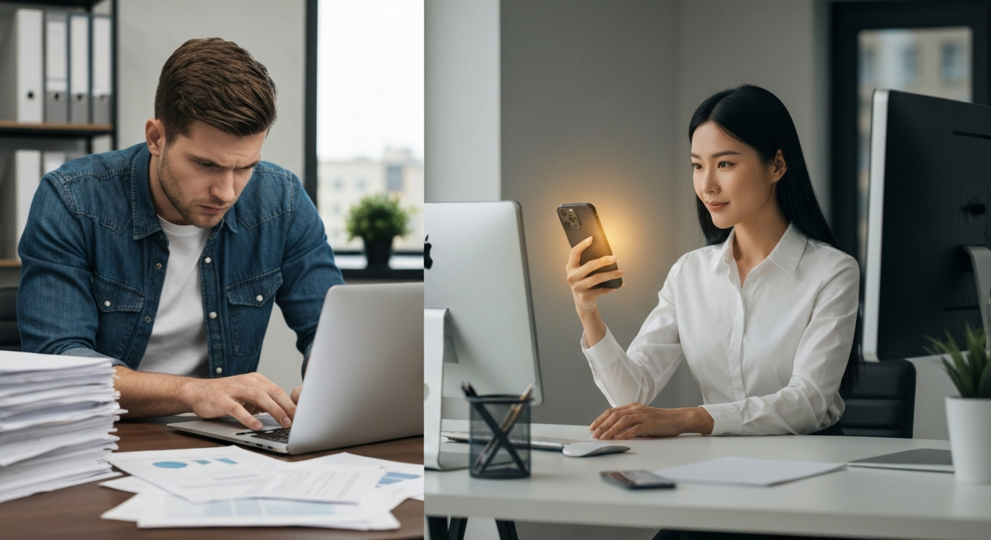 Comparison of body doubling on a video call versus AI accountability coaching on WhatsApp