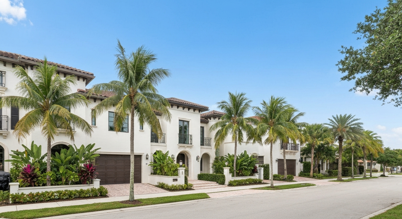 Casas nuevas de lujo en Coral Gables Miami - arquitectura mediterránea y calles arboladas