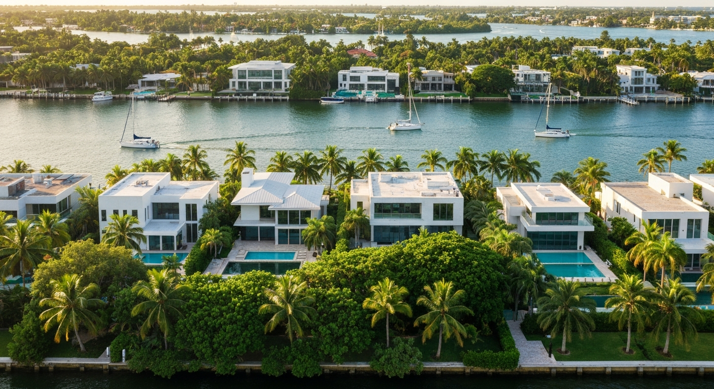 Coconut Grove Miami - casas nuevas con vistas a Biscayne Bay y naturaleza tropical