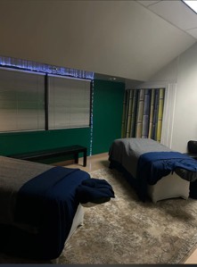 Couples massage therapy room