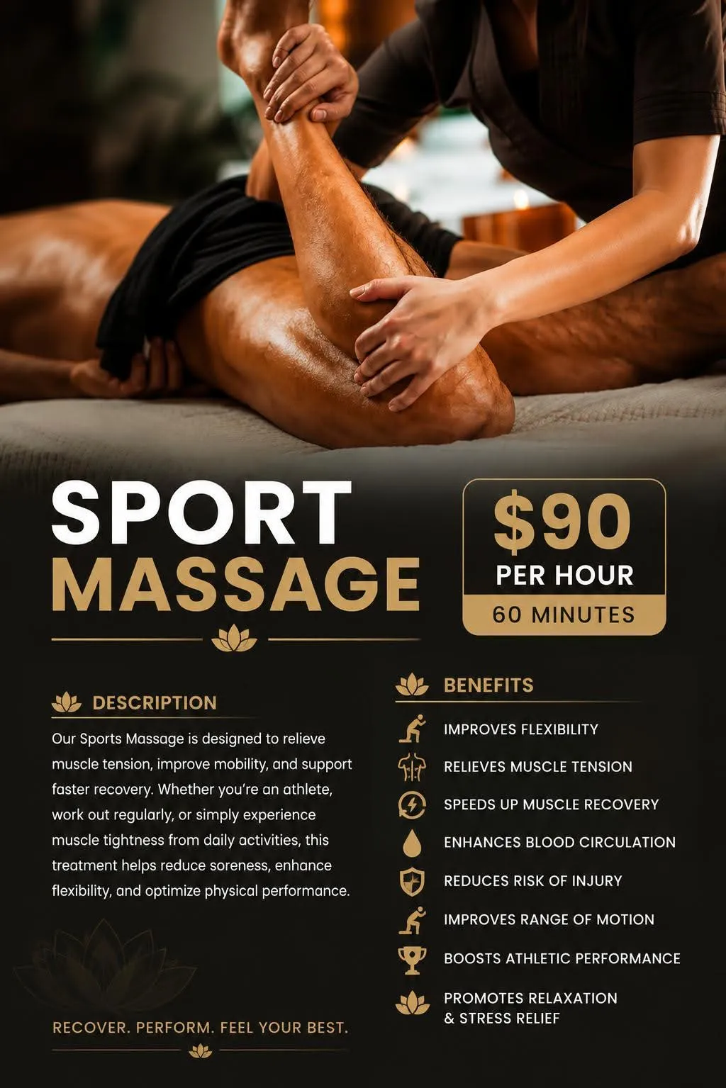 Sports Massage Special - $90/hr 60 Minutes & Benefits