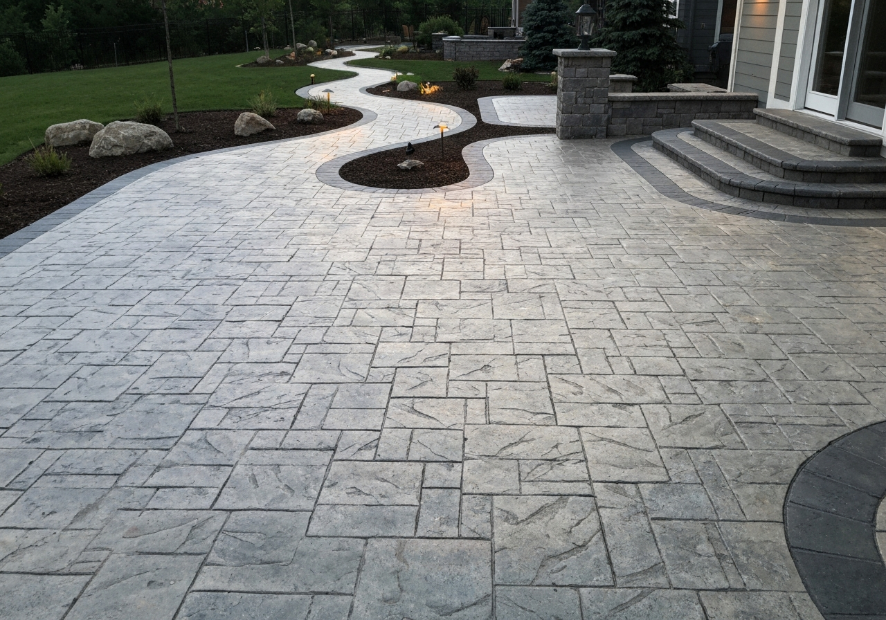 Designer stampcrete walkways and patios Syracuse NY