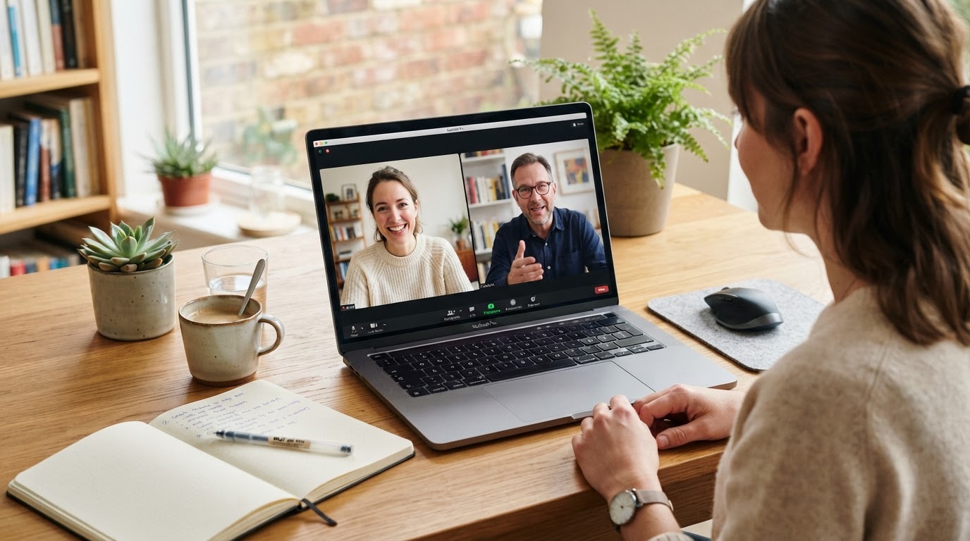 Online videoconference with two participants in 1-to-1 session
