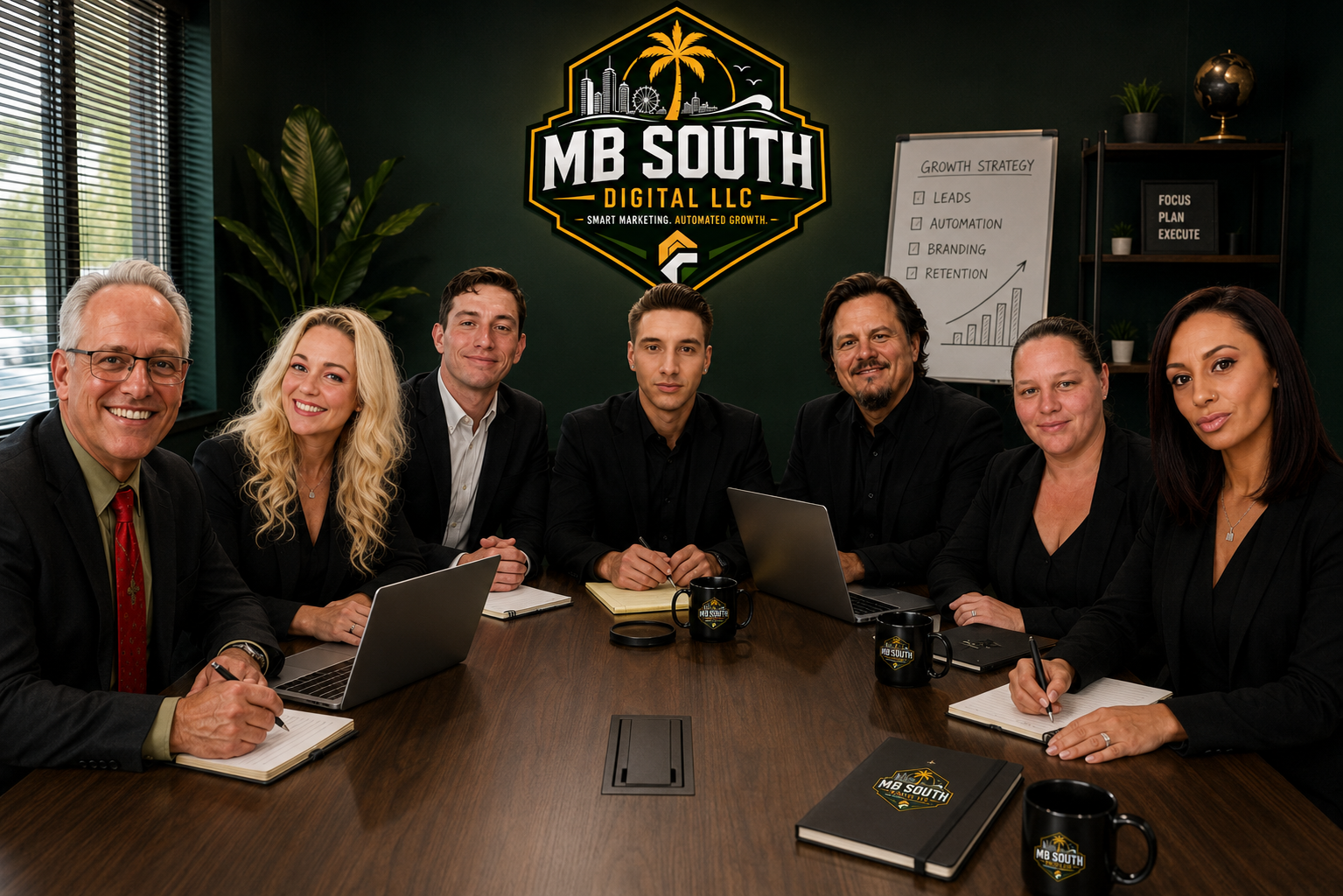 MB South Digital LLC team gathered around a conference table
