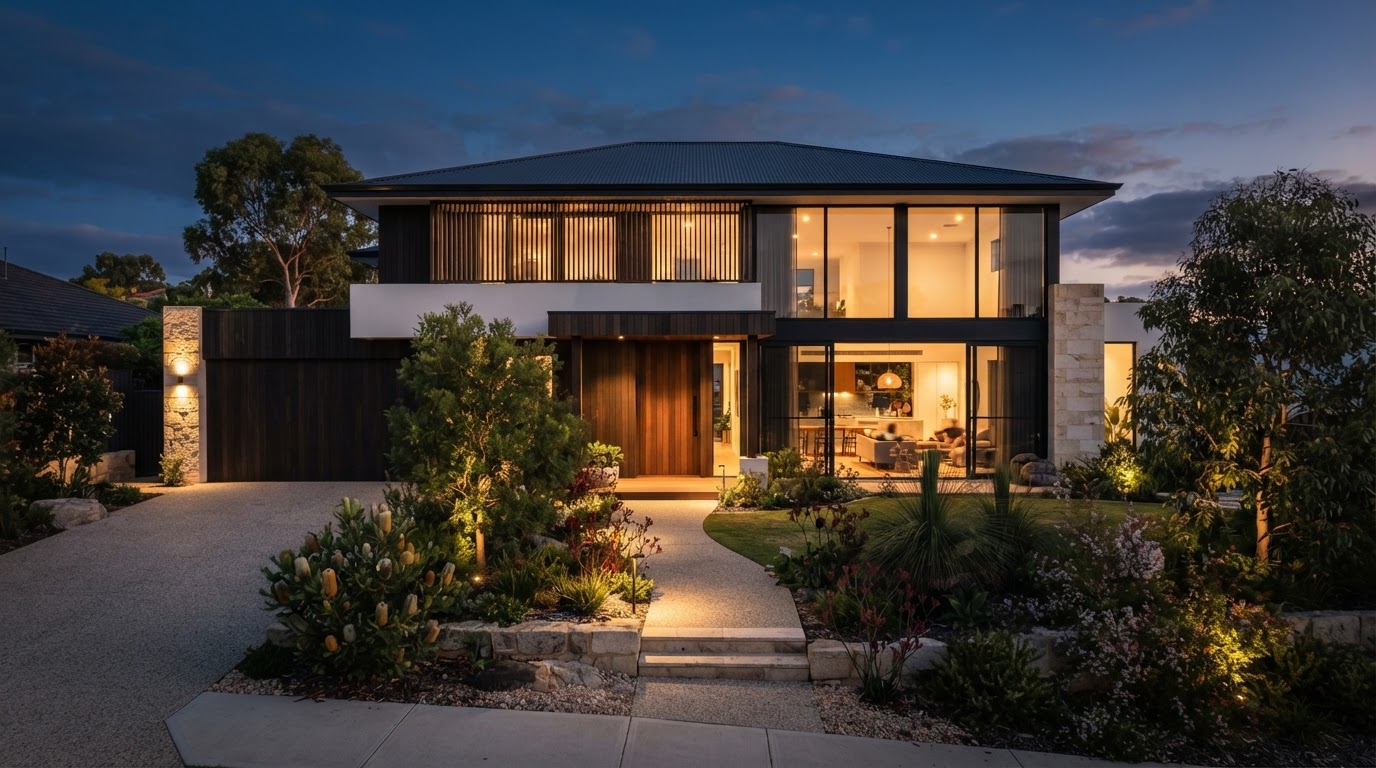 Premium Perth residential home at dusk