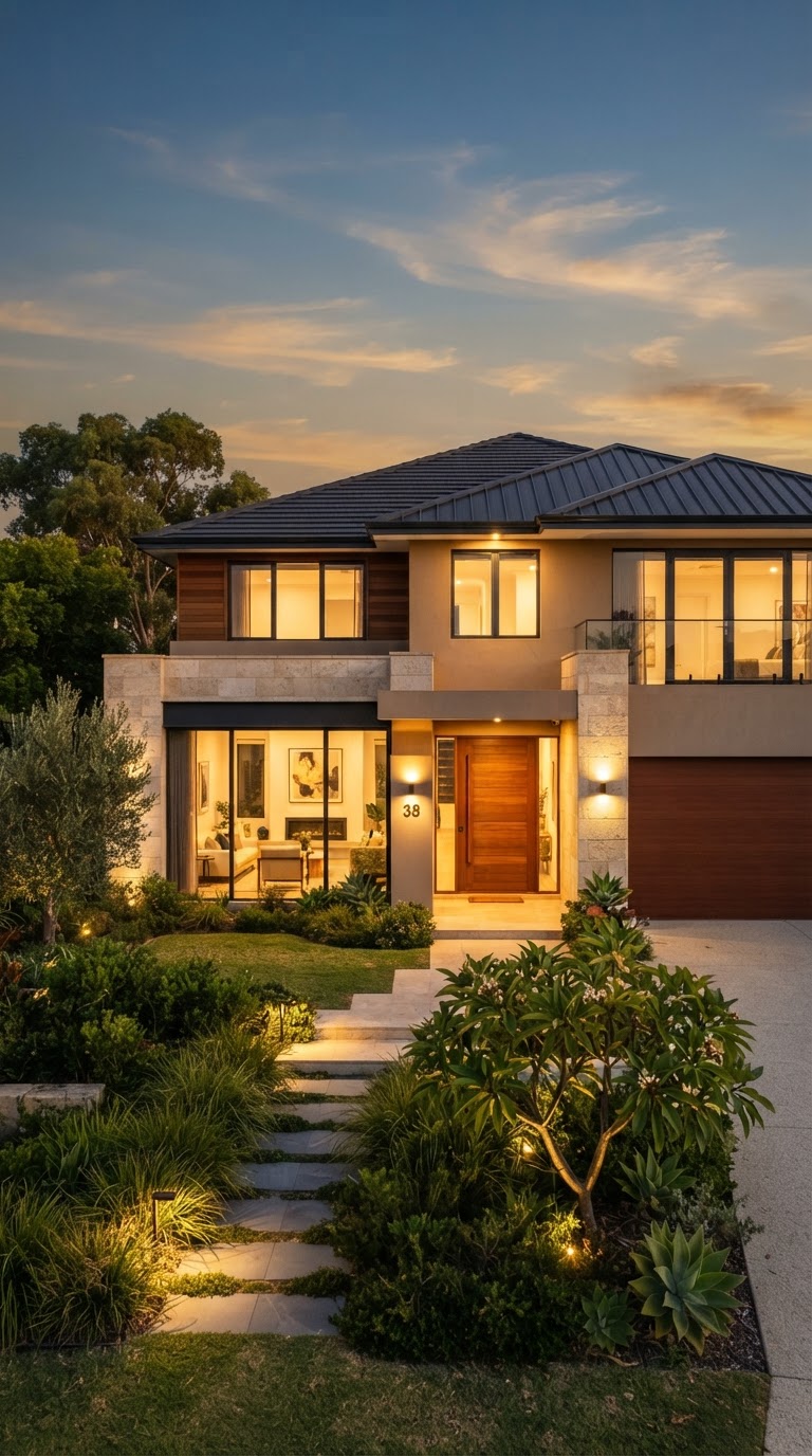 Premium Perth residential home at dusk