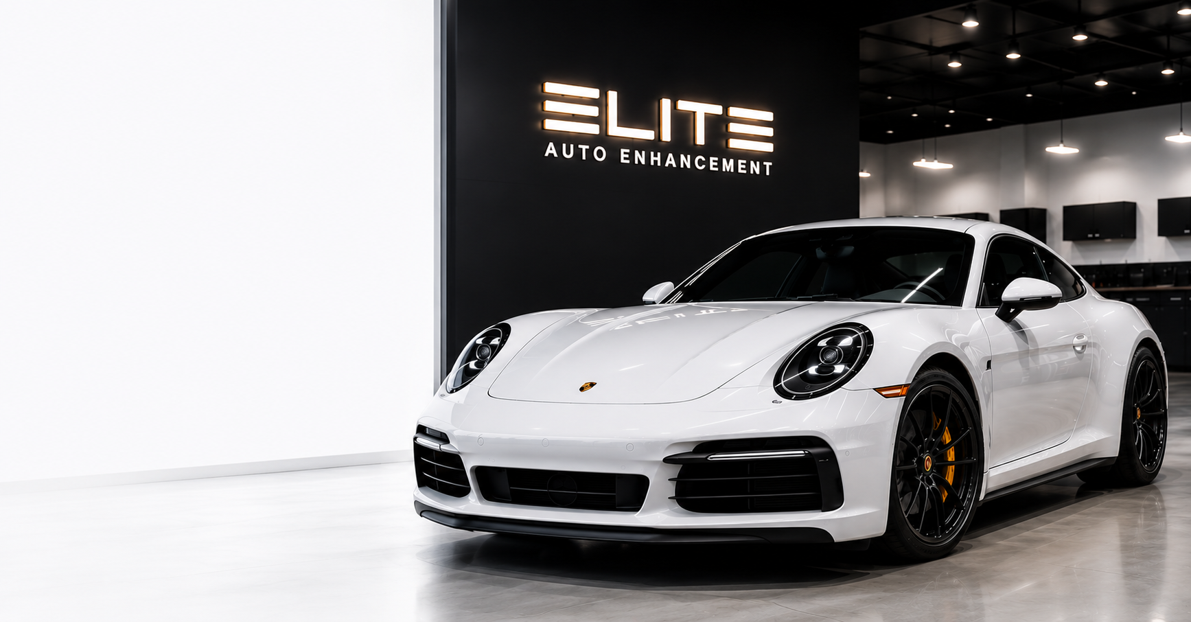 Premium Porsche in luxury auto shop — Elite Protection Scottsdale AZ