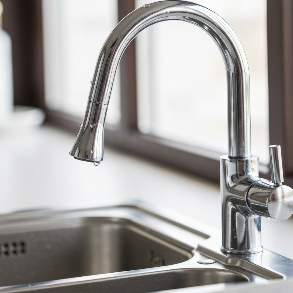 Sparkling kitchen sink after move-in cleaning