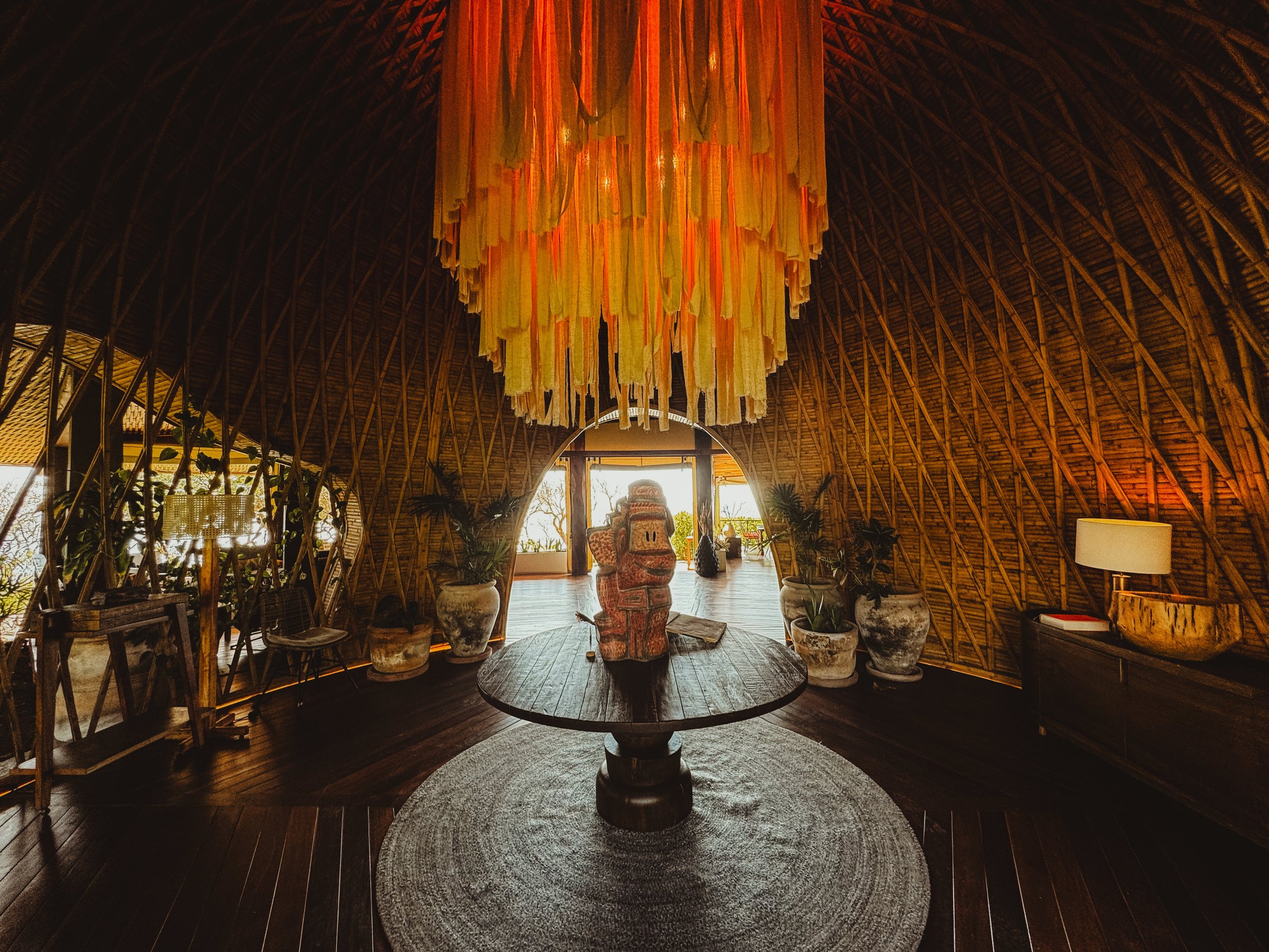 Bamboo dome interior luxury resort