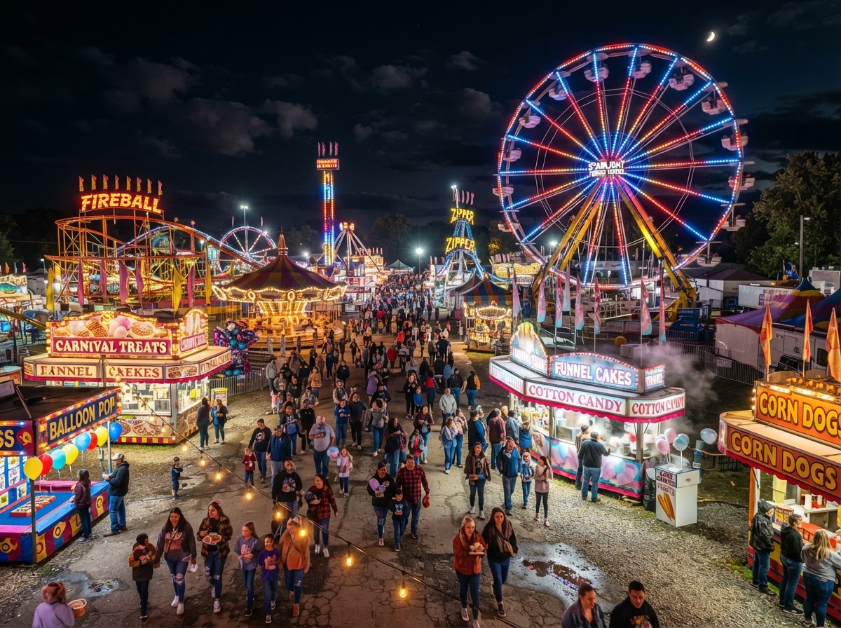 Gwinnett County Fair at the Lawrenceville fairgrounds in fall