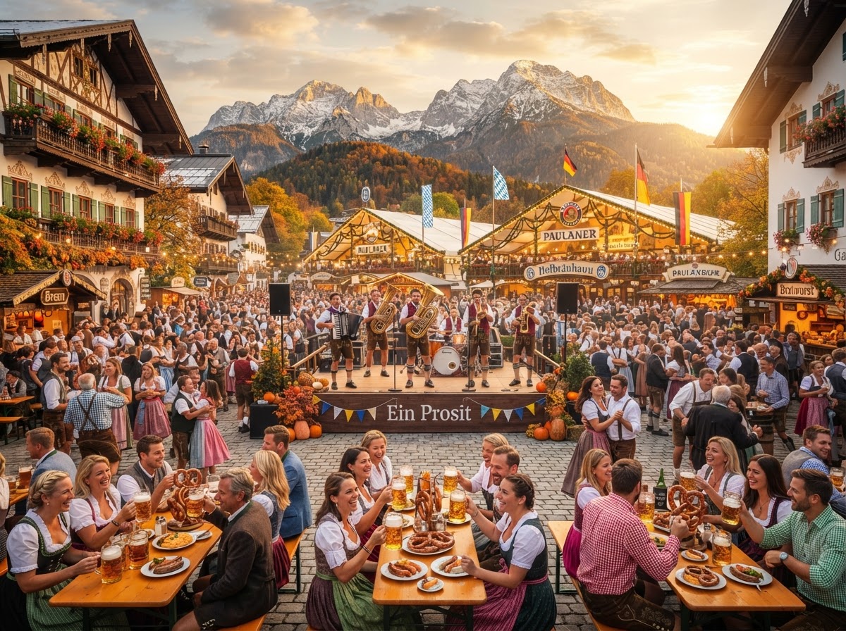 Helen Georgia alpine village hosting Oktoberfest celebrations in the fall