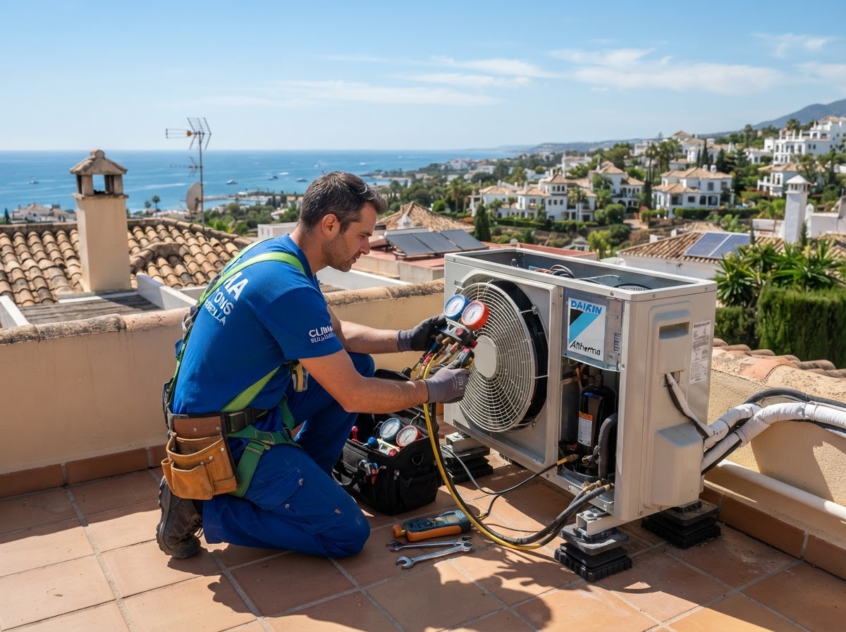 Annual aerothermal maintenance in Marbella: prices, what's included, and how much you save