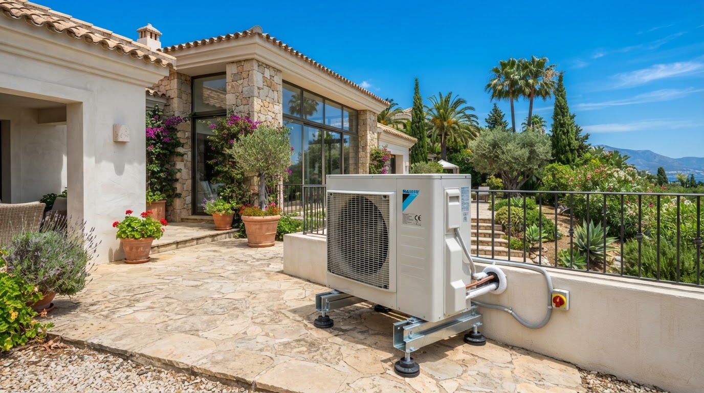 Aerothermal with underfloor heating in Marbella villas: investment, savings, and prices 2026