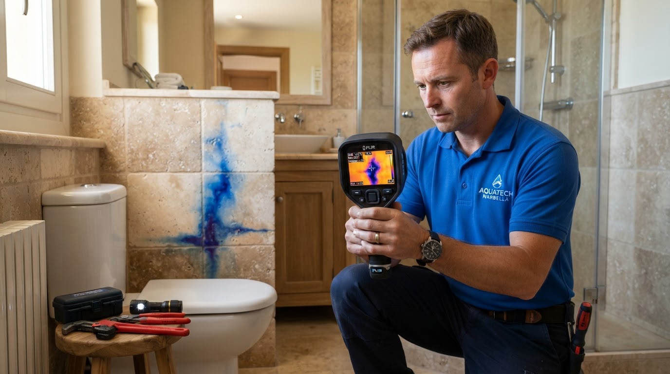 How to detect a hidden water leak in a Marbella villa without breaking walls