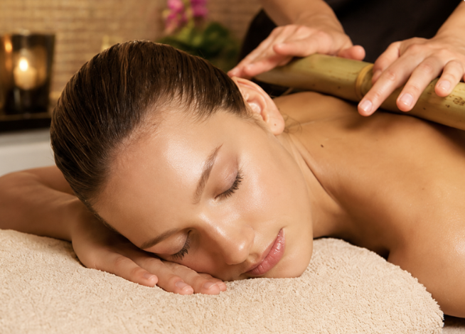 Warm bamboo massage treatment