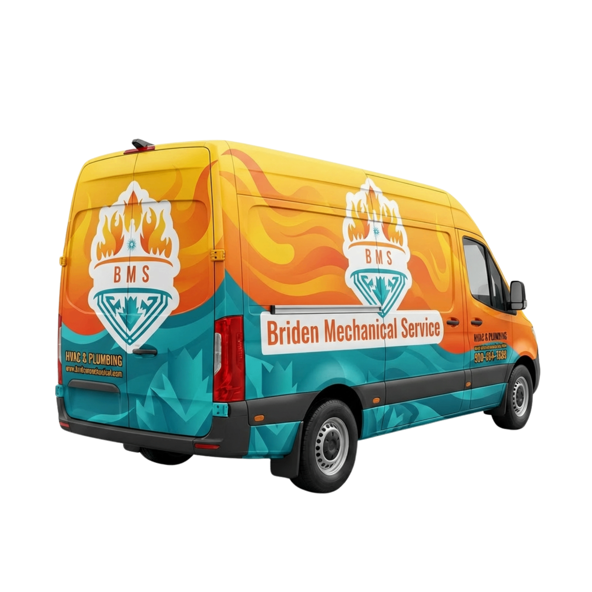 Briden Mechanical Services fully stocked service van ready for 24/7 emergency HVAC and plumbing repairs in RI & MA.