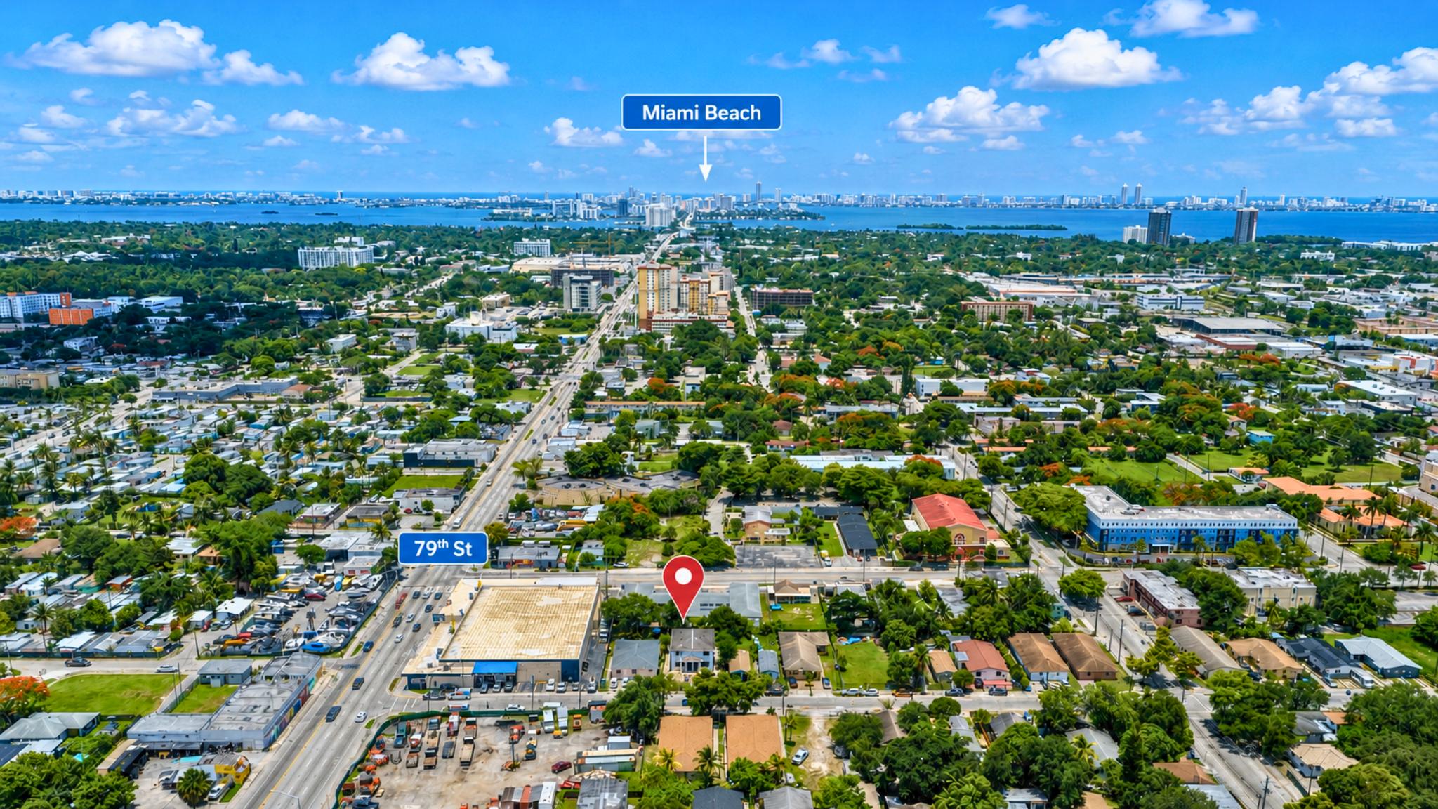 Aerial View towards Miami Beach