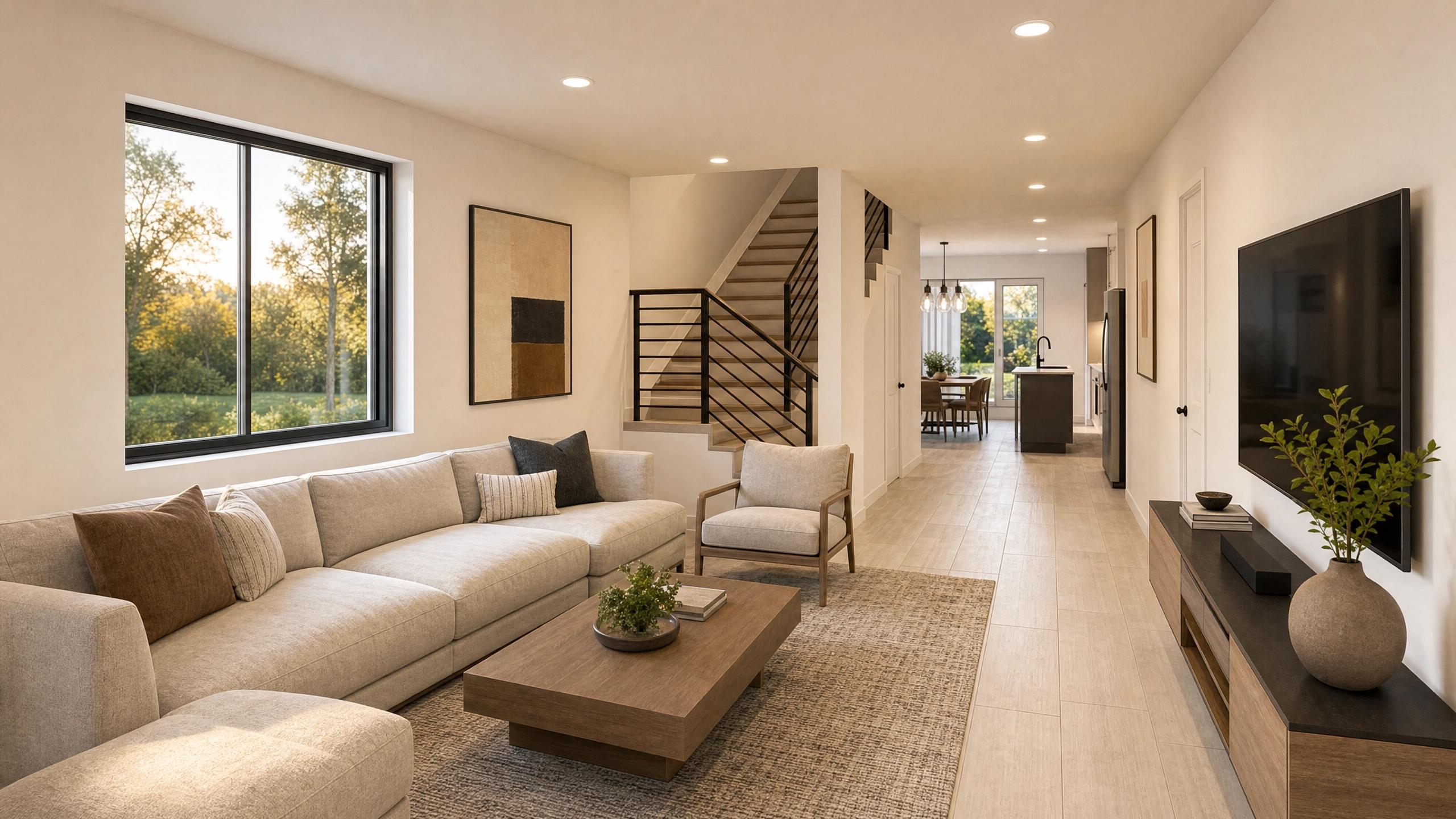 Interior Living Room & Open Floor Plan