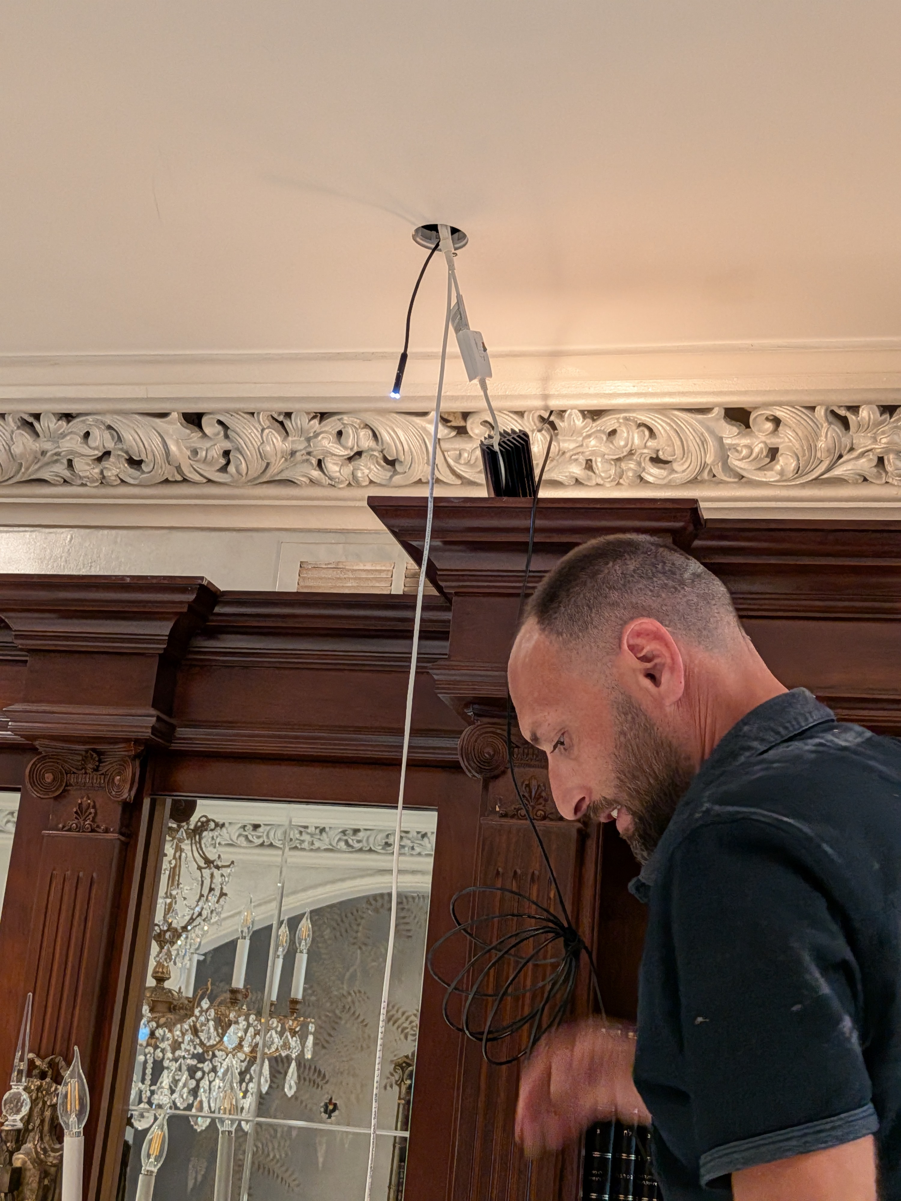 Technician performing a precision installation