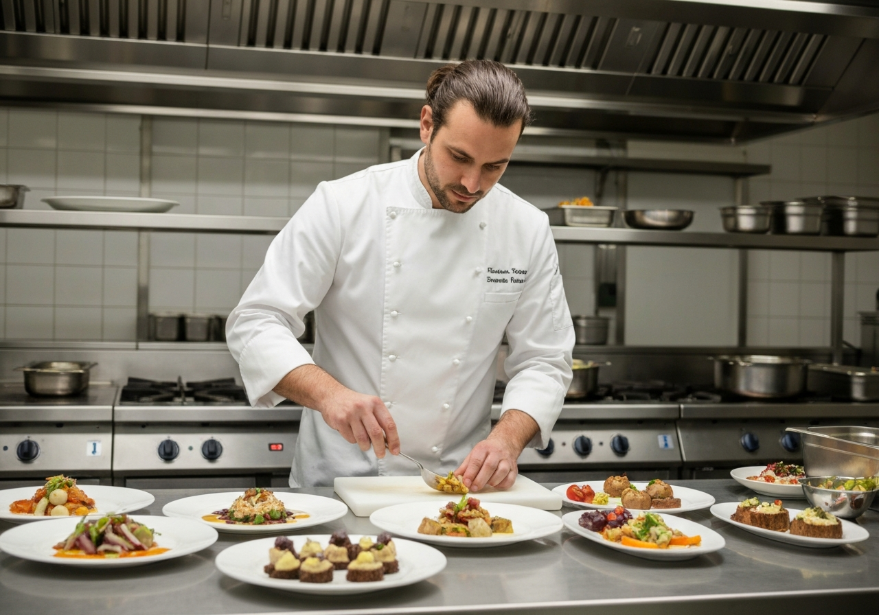 Patricia Catering chef preparing fresh ingredients for an Omaha event