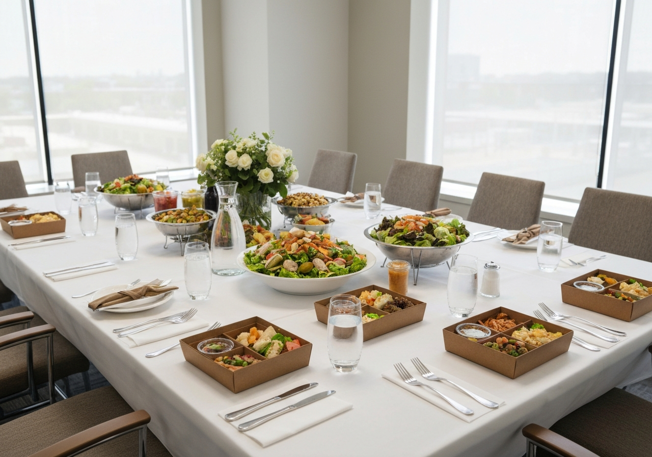 Professional corporate catering setup in Omaha Nebraska