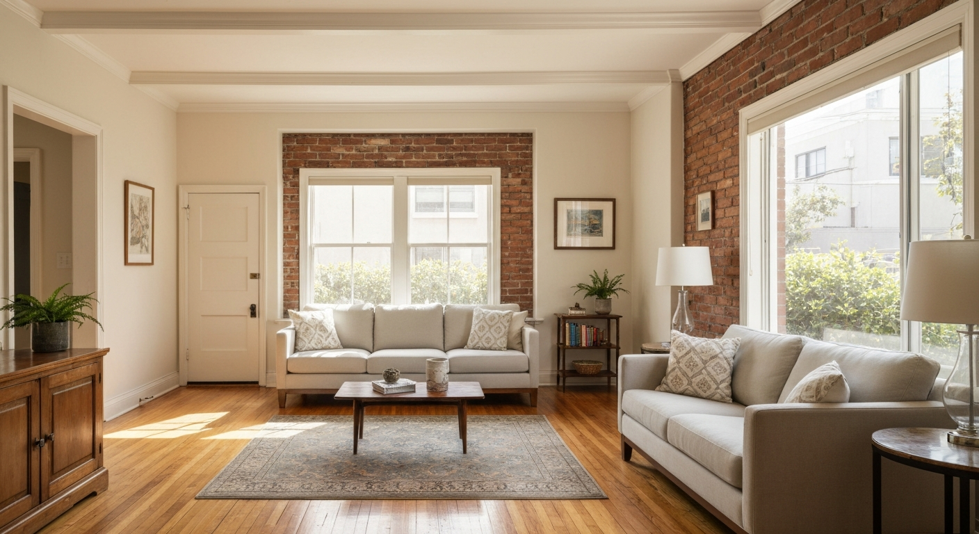 Warm, well-loved Los Angeles home interior showing character and history