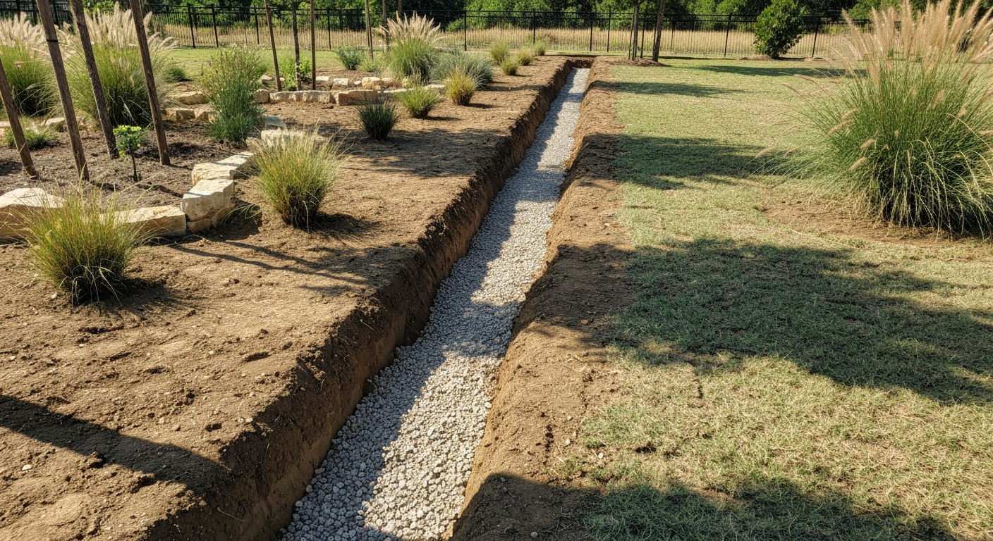 French drain installation