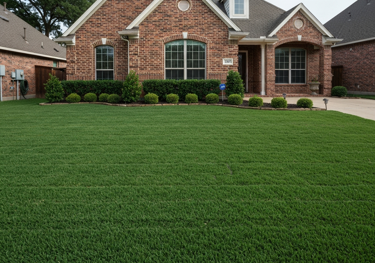 Green lawn in College Station