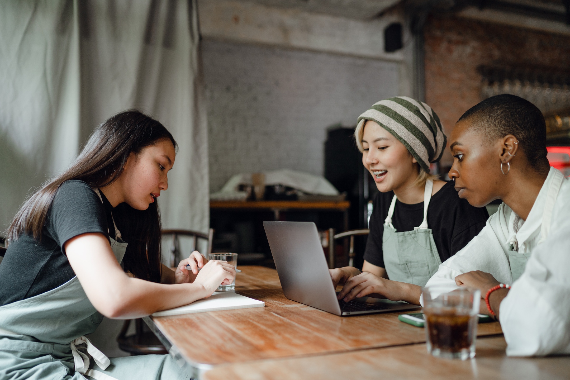 Small business owners working together