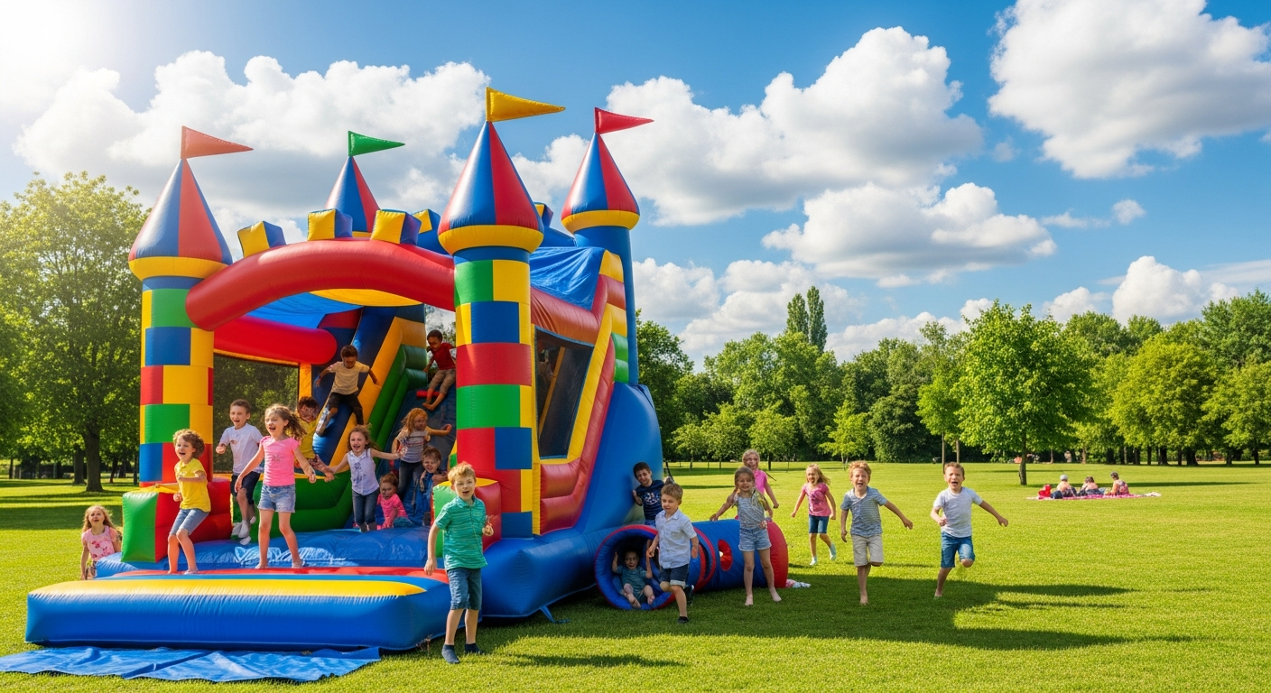 Colorful bounce house