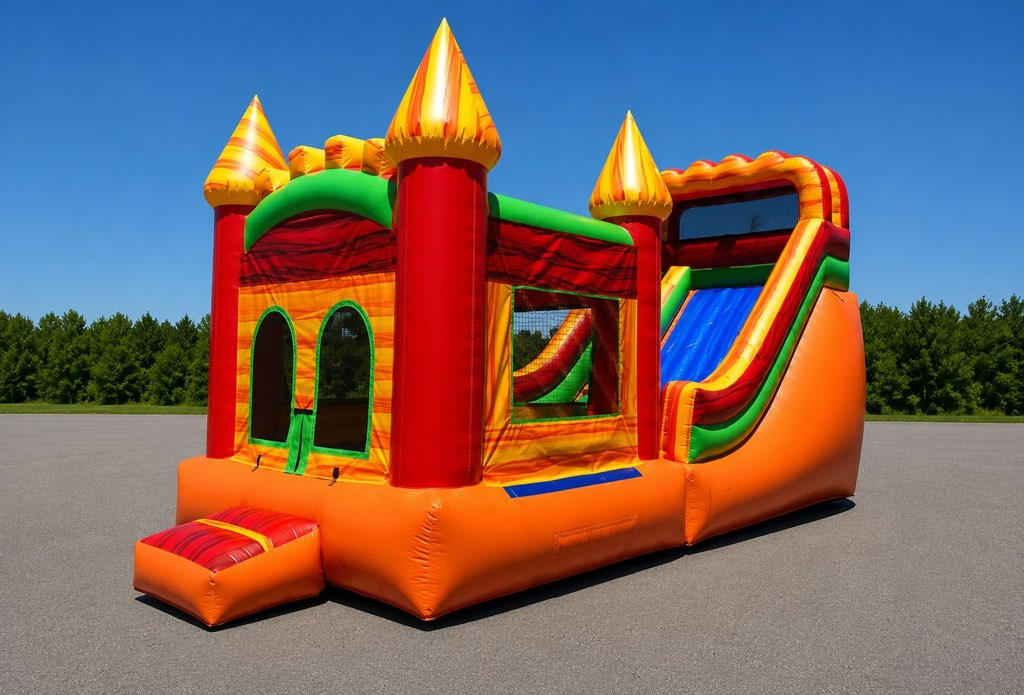 Castle combo bounce house with slide