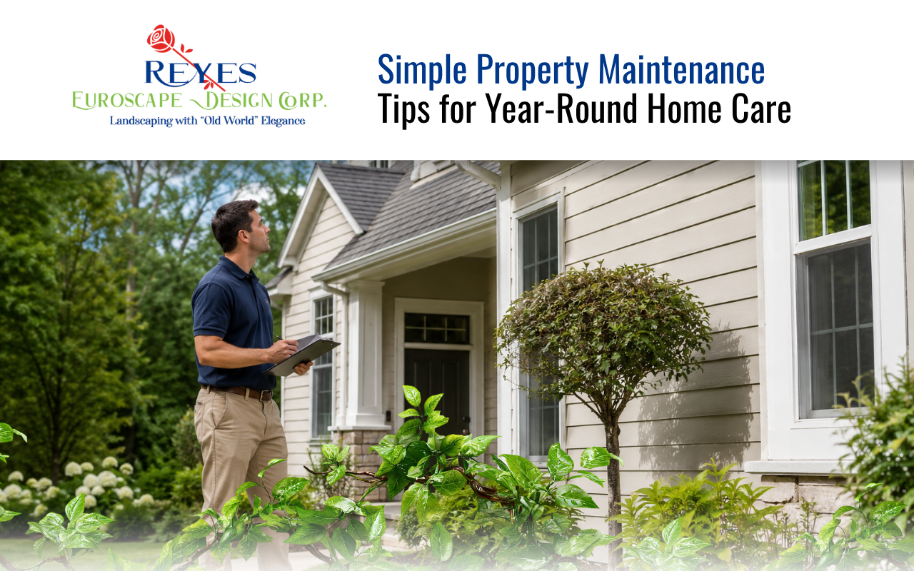 Property maintenance outdoor inspection around a residential home