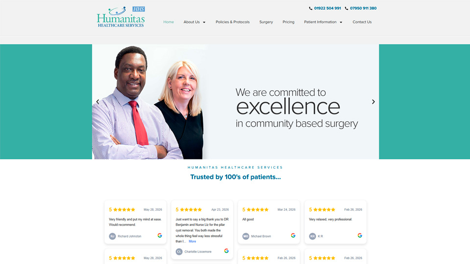 Humanitas Healthcare Services Website