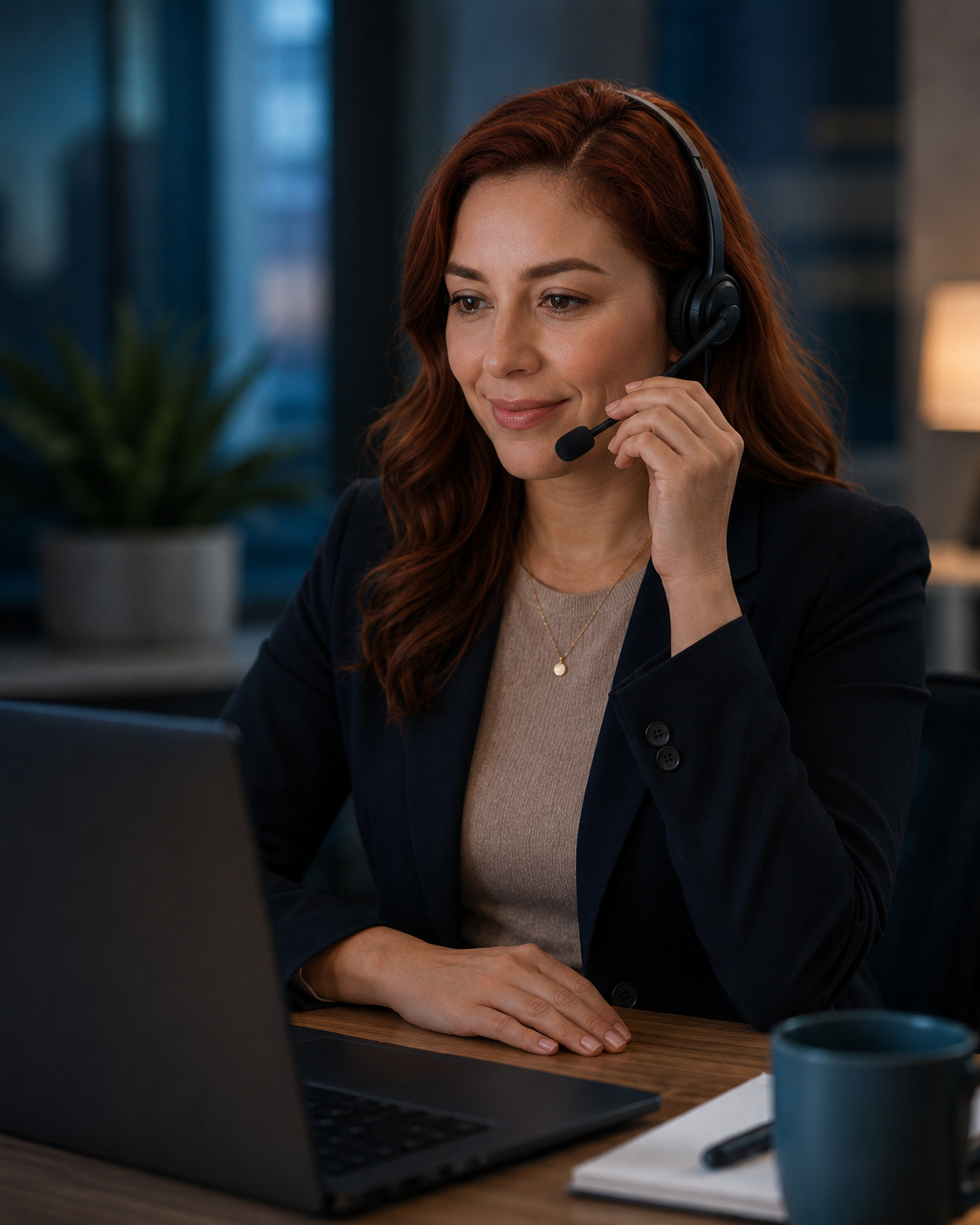 Coordinadora de casos brindando orientación