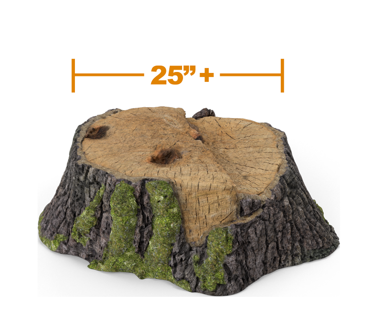 Large stump grinding pricing guide illustration