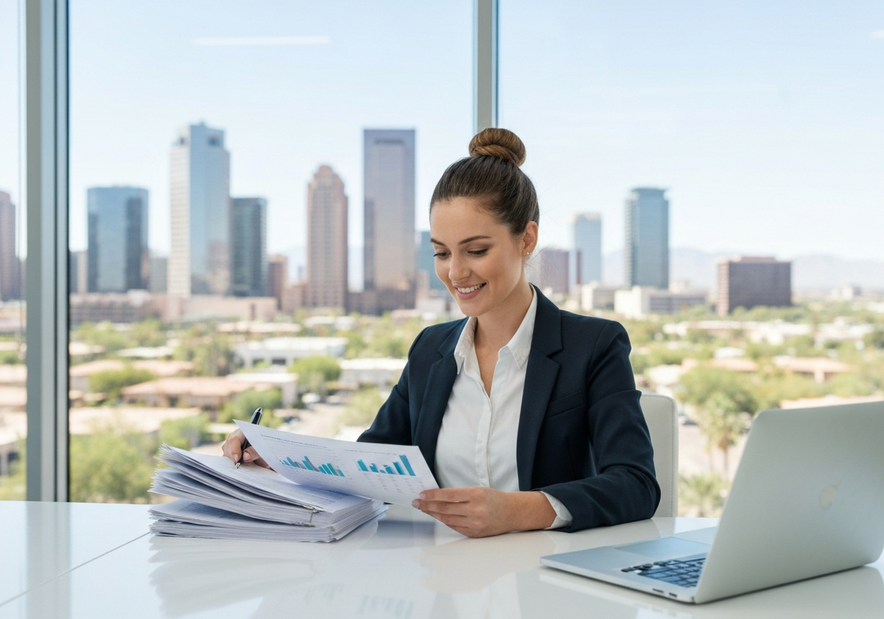 Real estate investor looking at plans