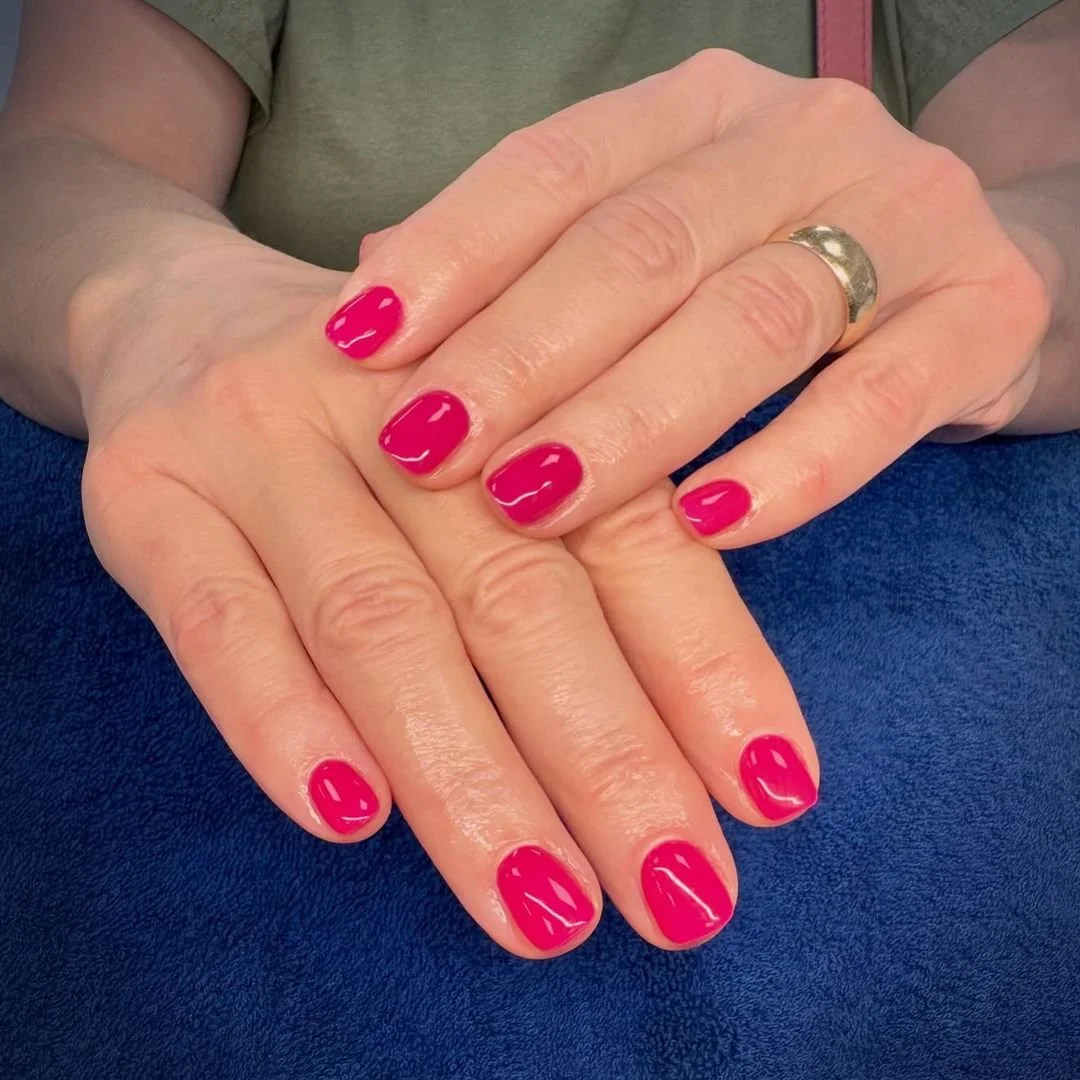 Gel manicure pink nails at Lotus Nail Salon Blackwood NJ