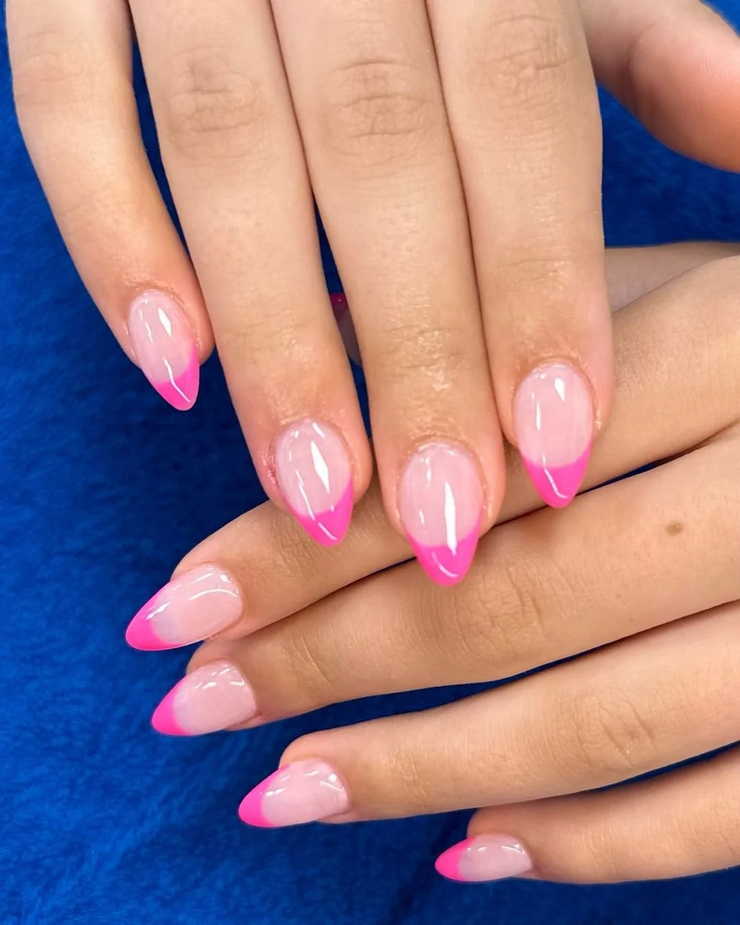 Pink French tip nails Blackwood NJ