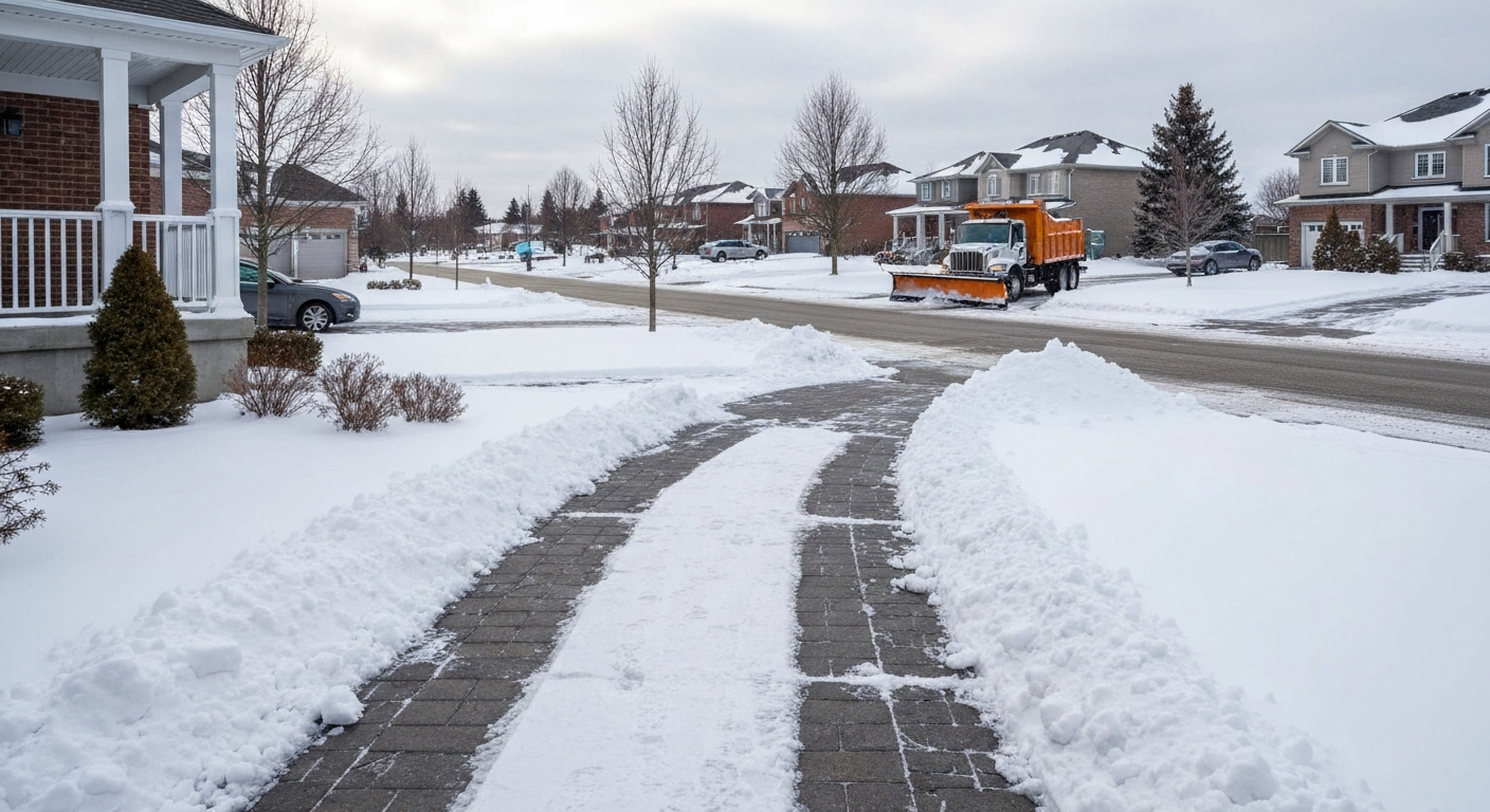 Residential driveway snow removal in Orillia Ontario