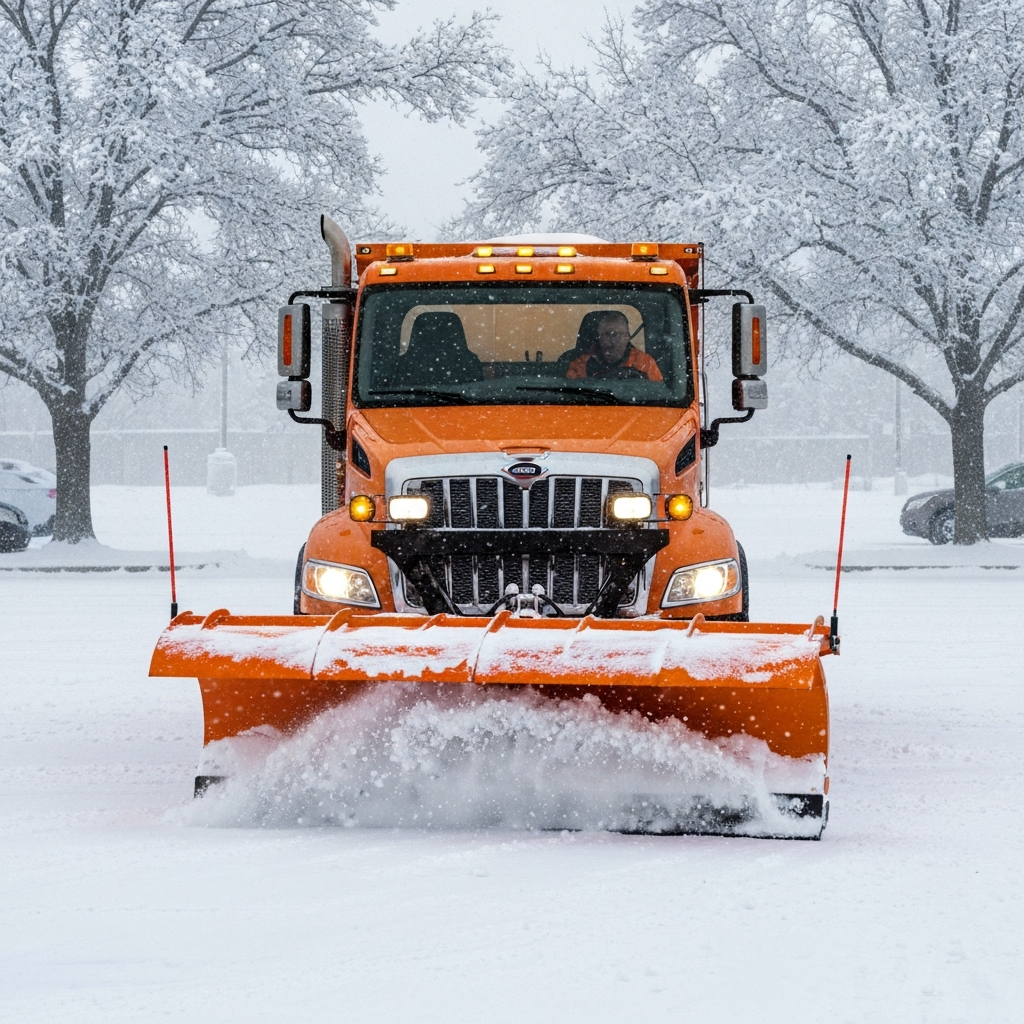 Salt application and ice management in a commercial parking lot