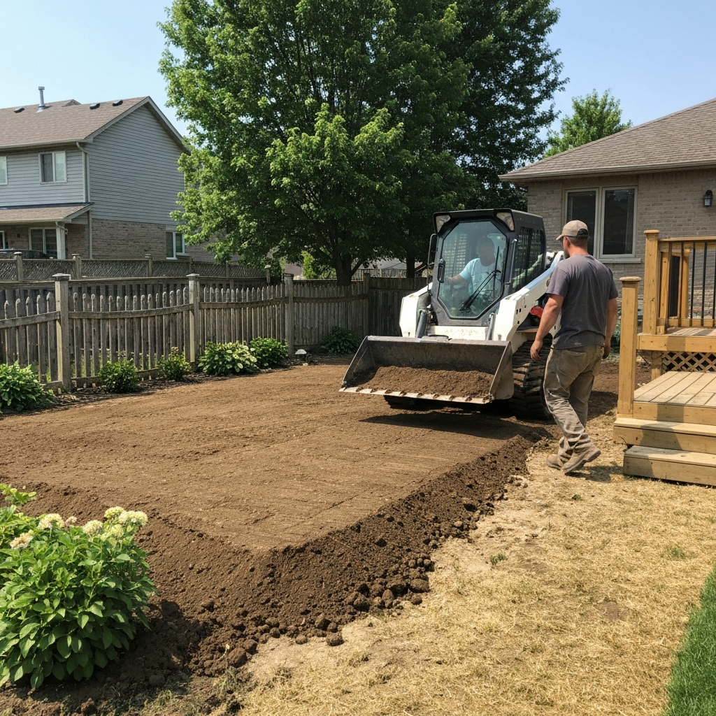 Professional yard grading in Ontario