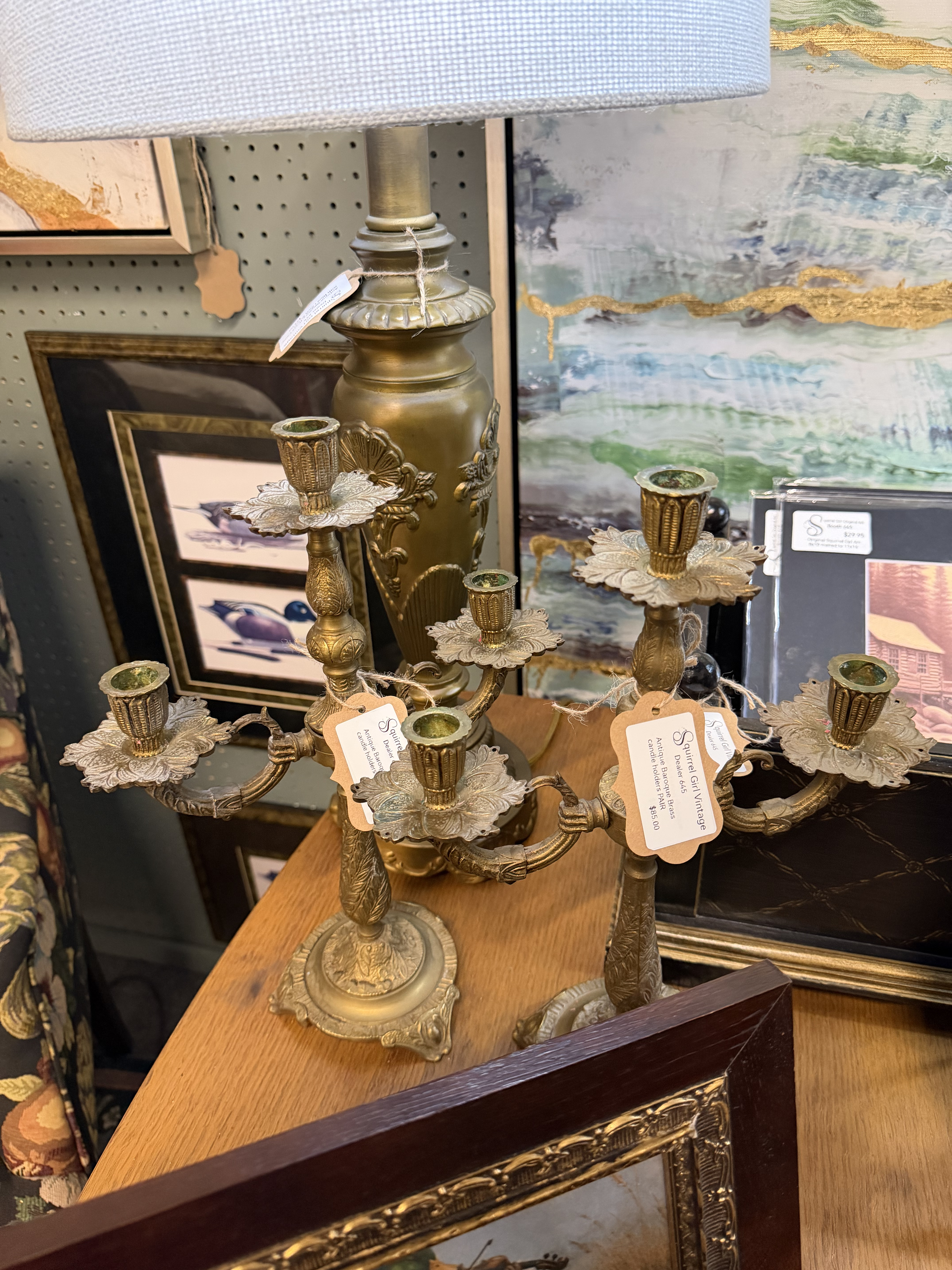 Vintage brass candelabras