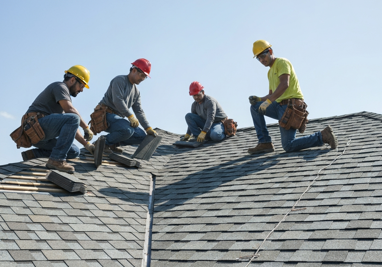 Mitchell Roofing Team at Work