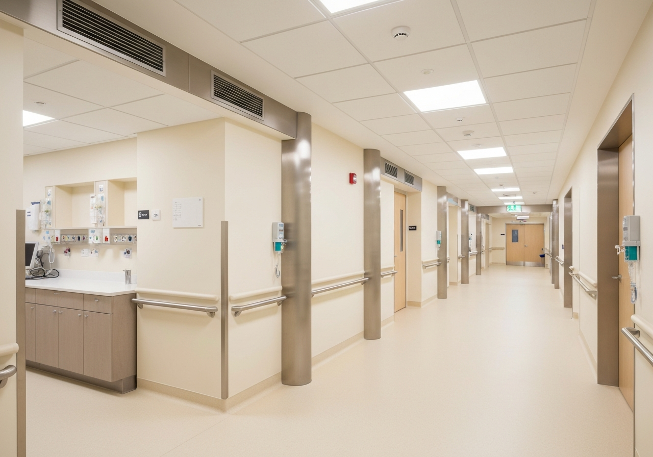 Modern hospital corridor