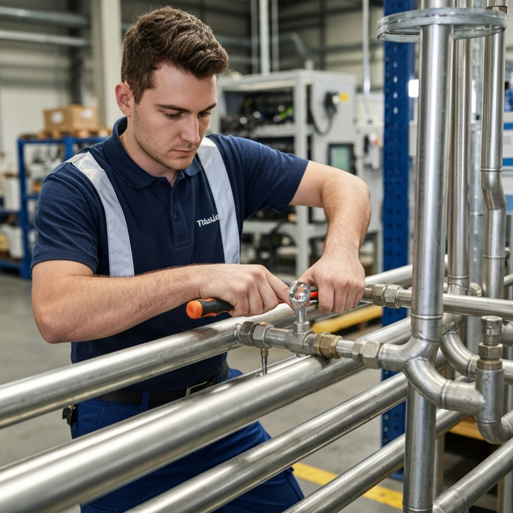 Technician performing maintenance